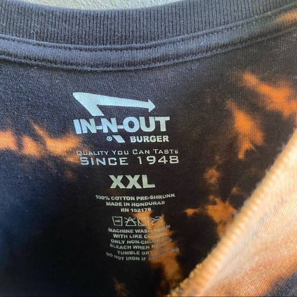 In-N-Out Burger Cropped Bleach Dyed 70th Anniversary 2018 Tee XXL - Picture 8 of 9